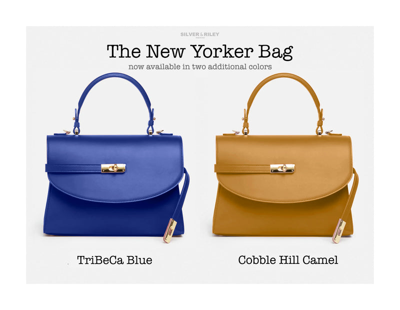 Classic New Yorker Bag in TriBeCa Blue - Gold Hardware