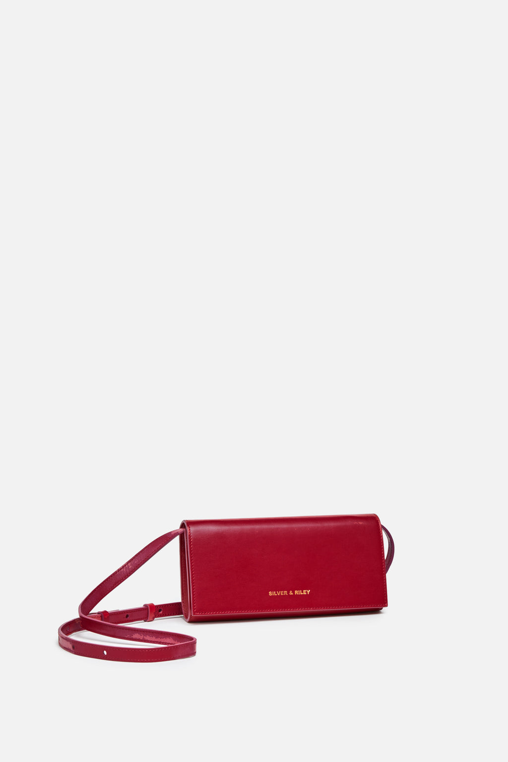 Red and store silver clutch