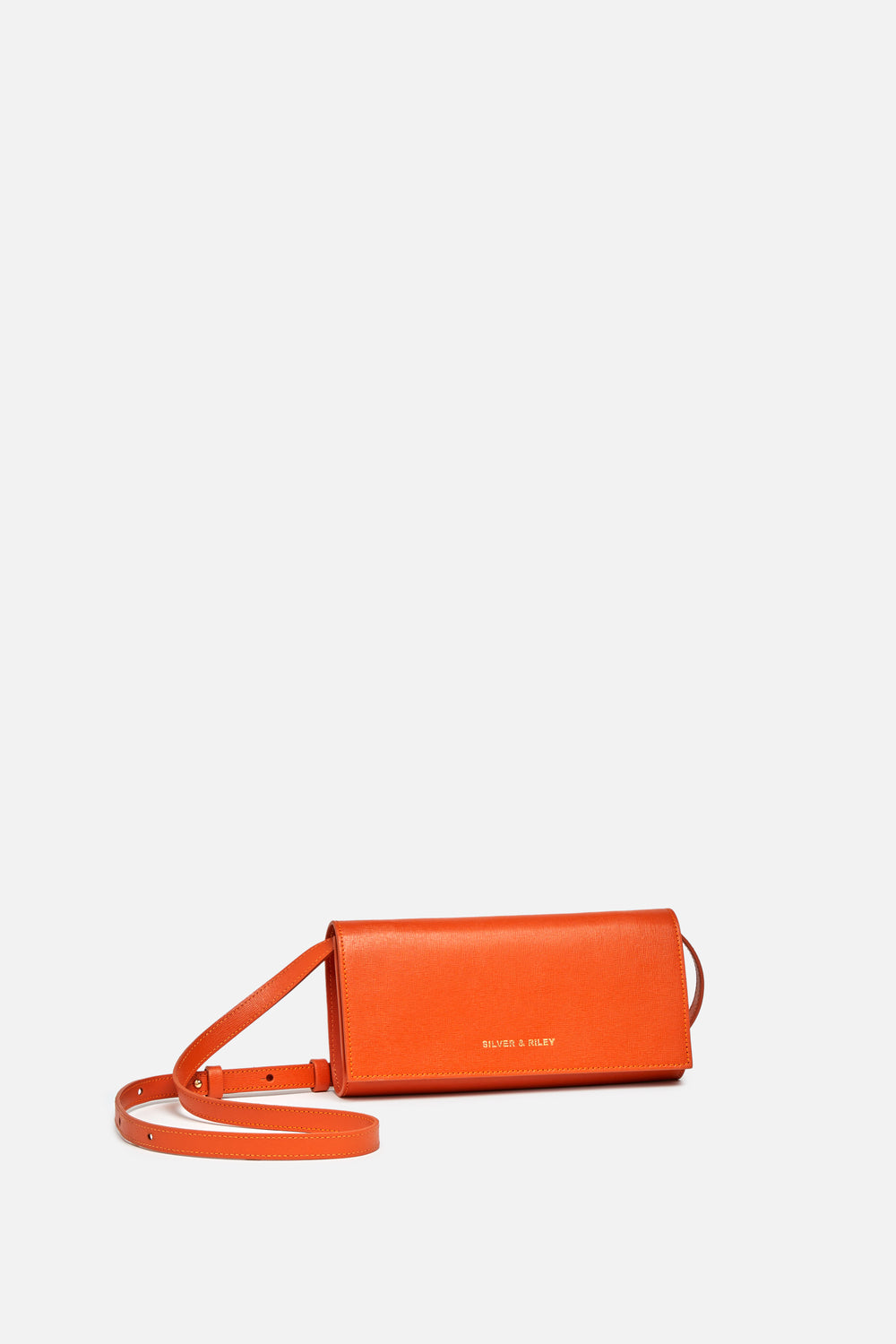 Durban Convertible Crossbody and Clutch Saffiano Leather Bag in Orange Passion