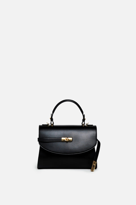 Classic New Yorker Bag in Astoria Noir Black - Gold Hardware