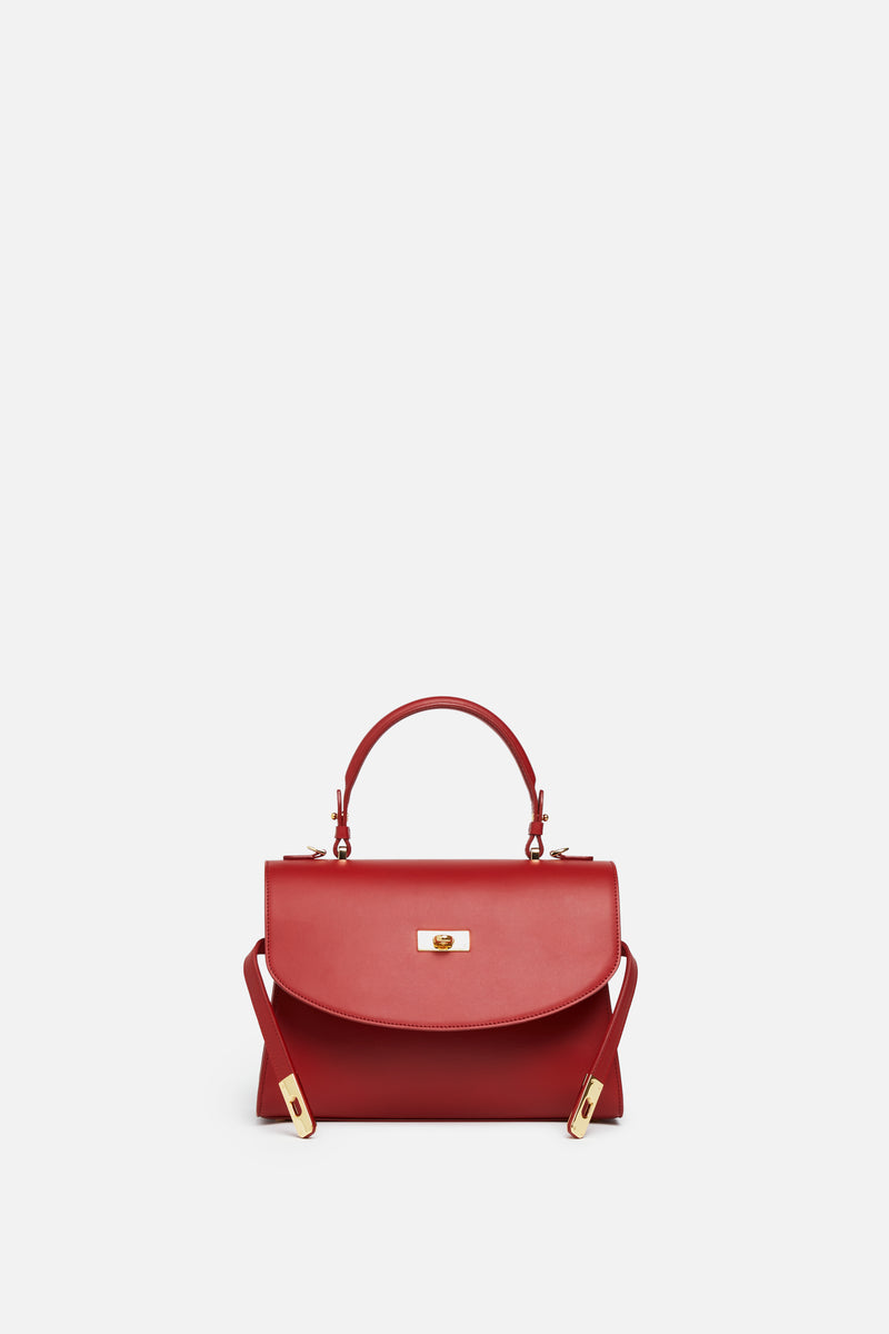 Classic New Yorker Bag in SoHo Red - Gold Hardware