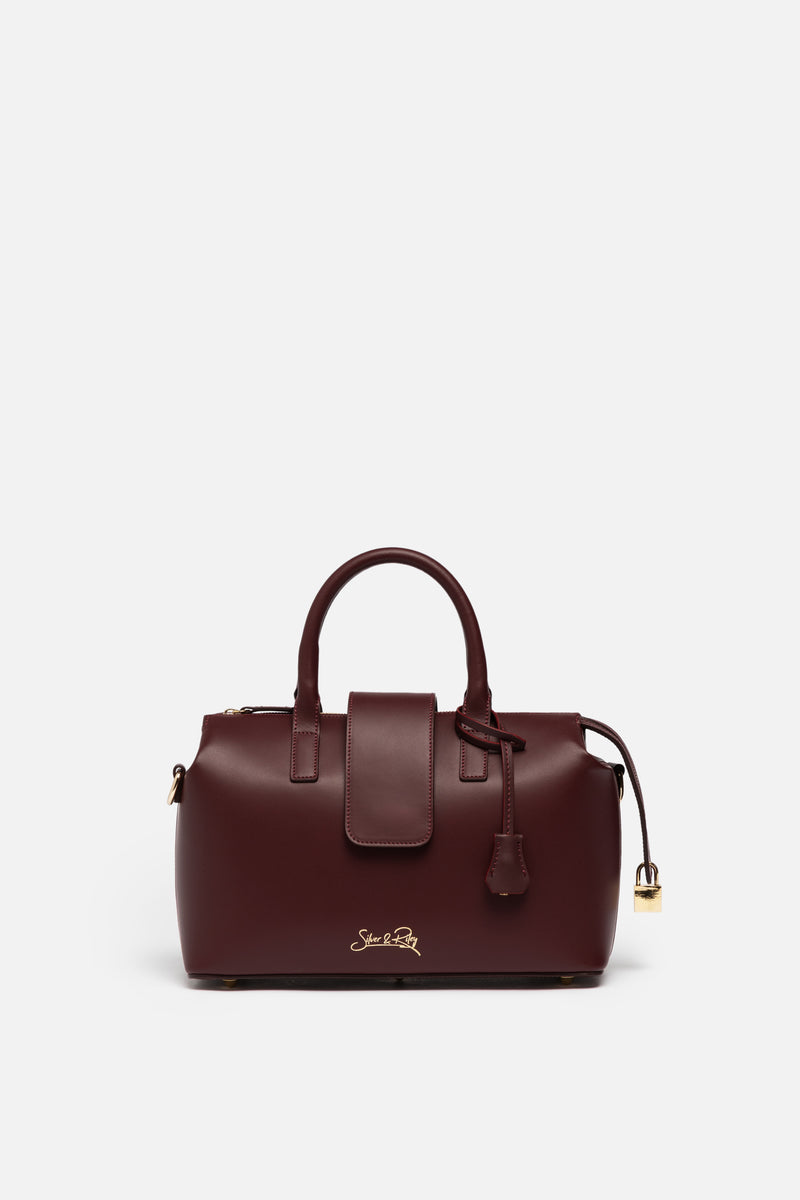 Convertible Executive Leather Bag MIDI in Burgundy