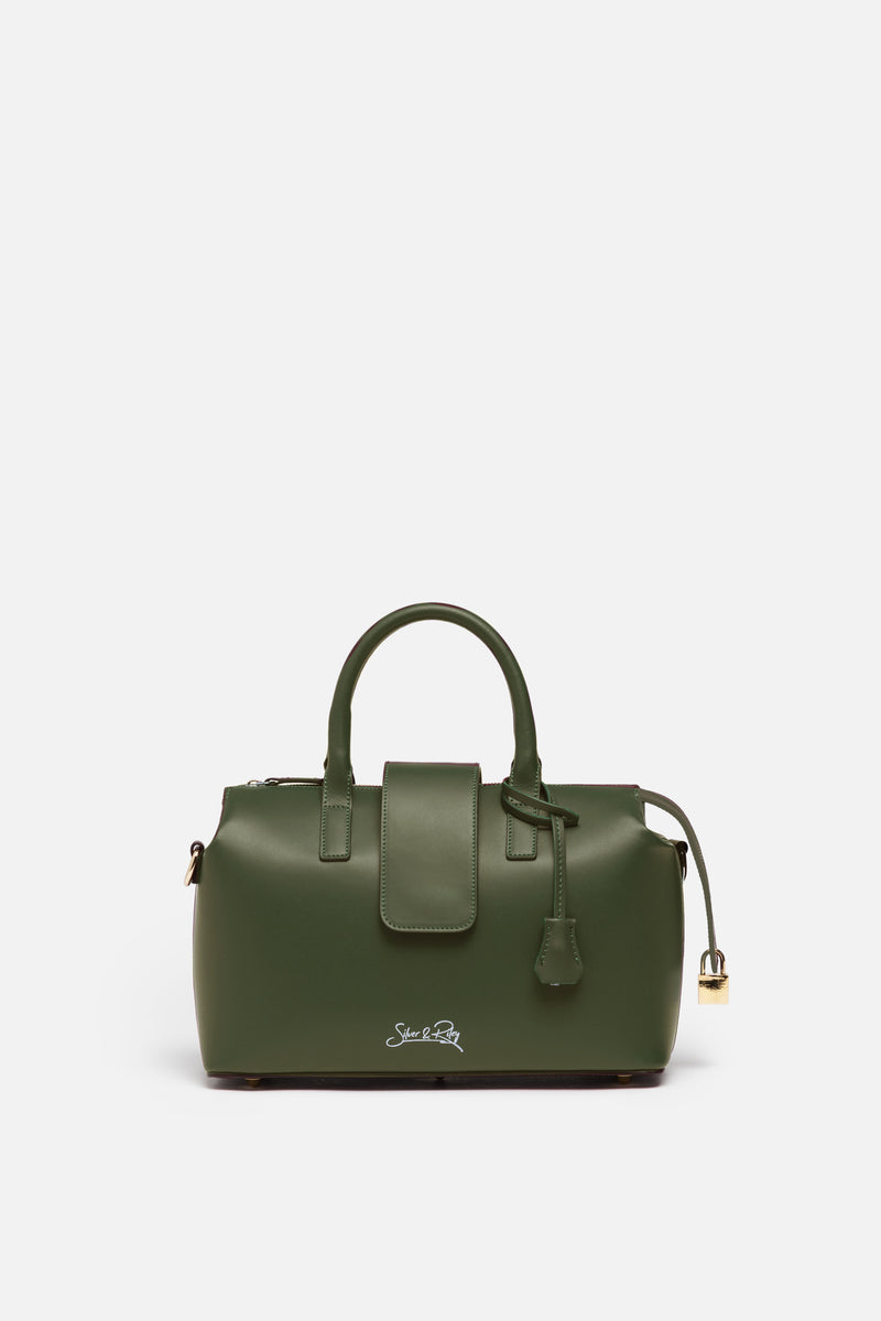 Convertible Executive Leather Bag MIDI in Olive Green