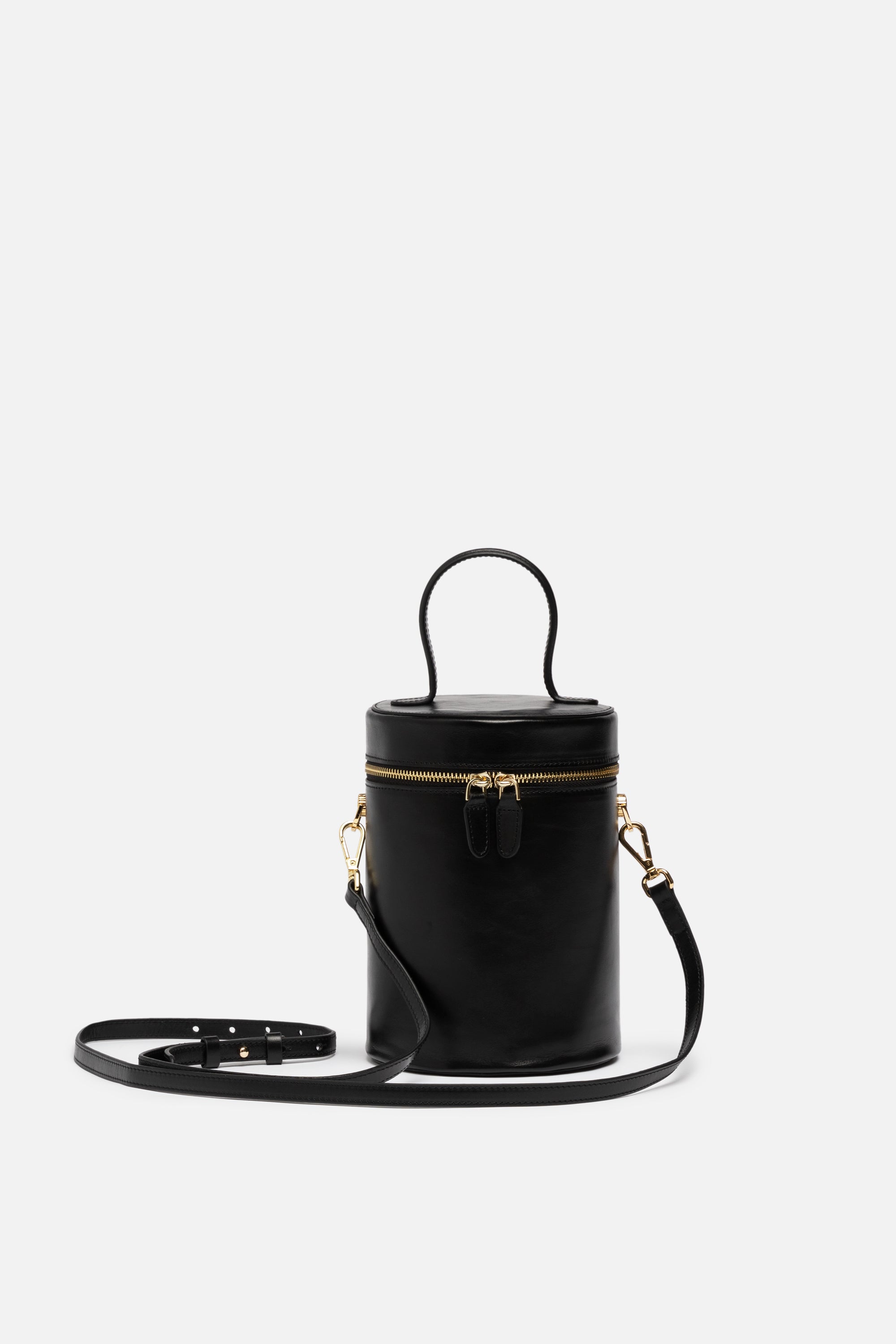 Bobbi Bucket Bag Midi - Black Classic Leather