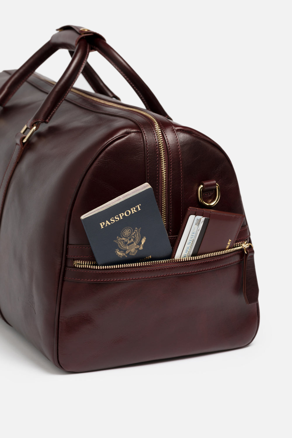 Beverly Hills Carryall Duffle Leather Bag in Oxblood Burgundy - WAITLIST