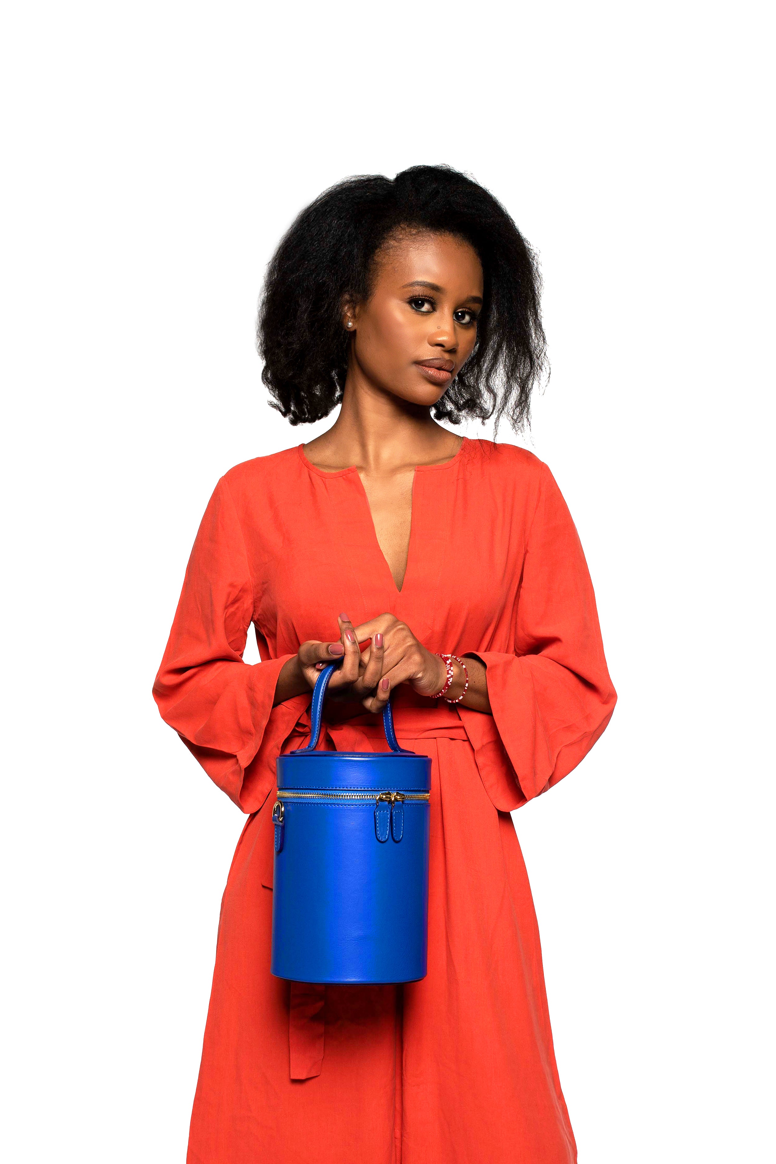 NOLA Bucket Leather Bag in Regal Royal Blue