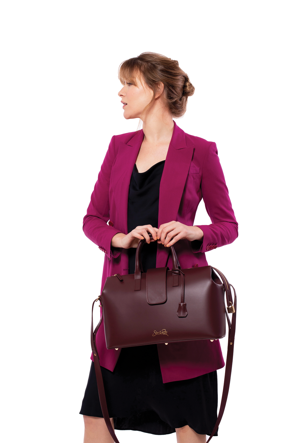Convertible Executive Leather Bag Classic Size in Burgundy - WAITLIST