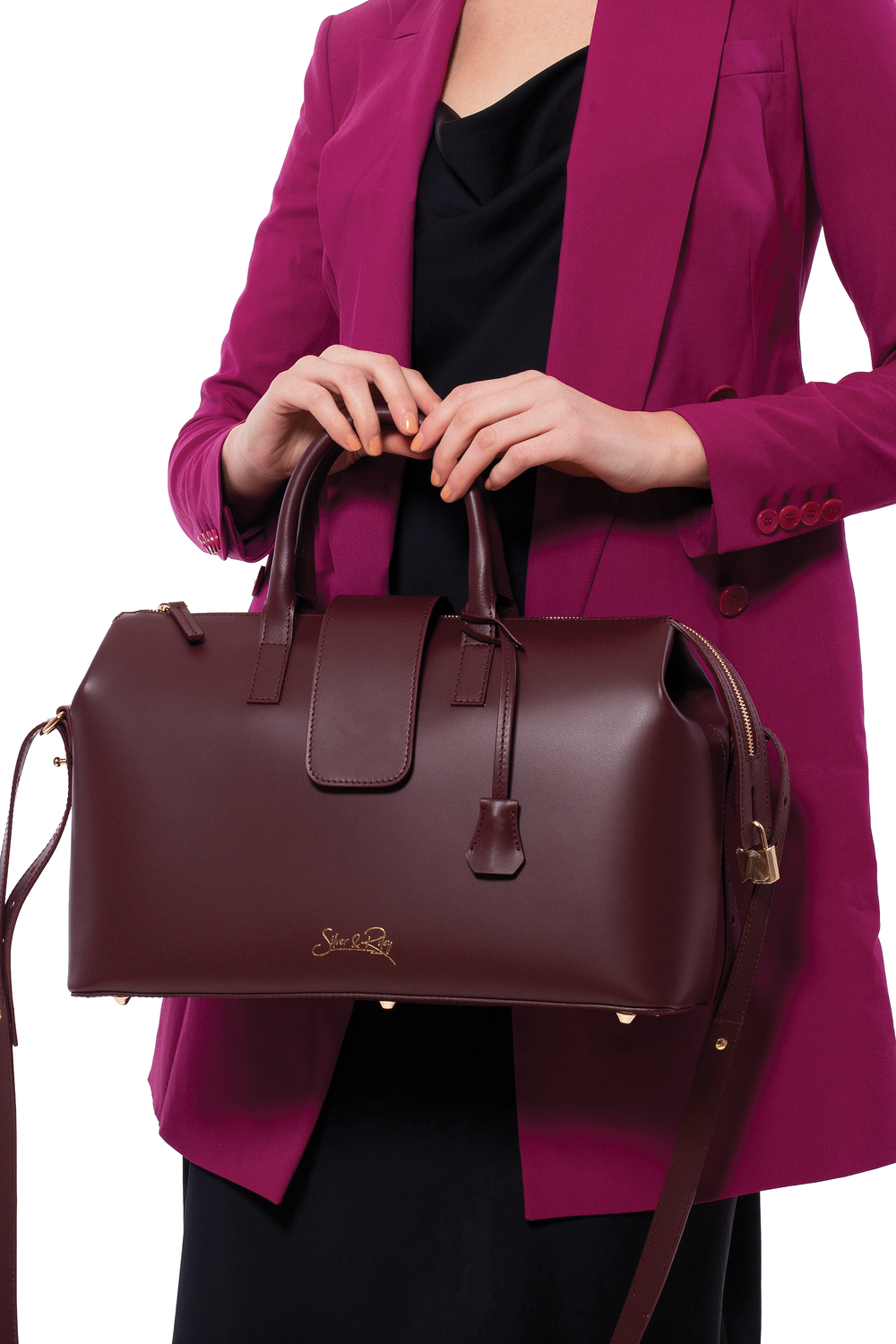Convertible Executive Leather Bag Classic Size in Burgundy - WAITLIST