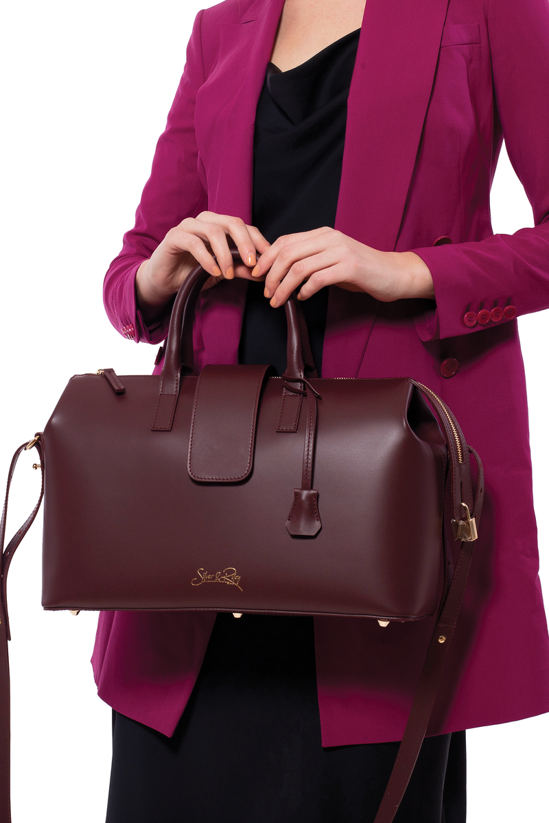 Convertible Executive Bag in Burgundy - Silver & Riley