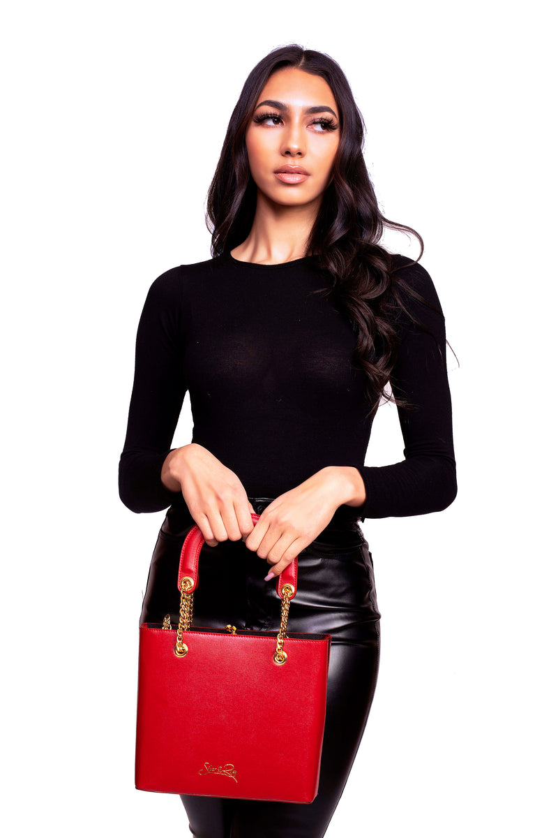 Dubai Crossbody and Lady Leather Bag in Red Passion