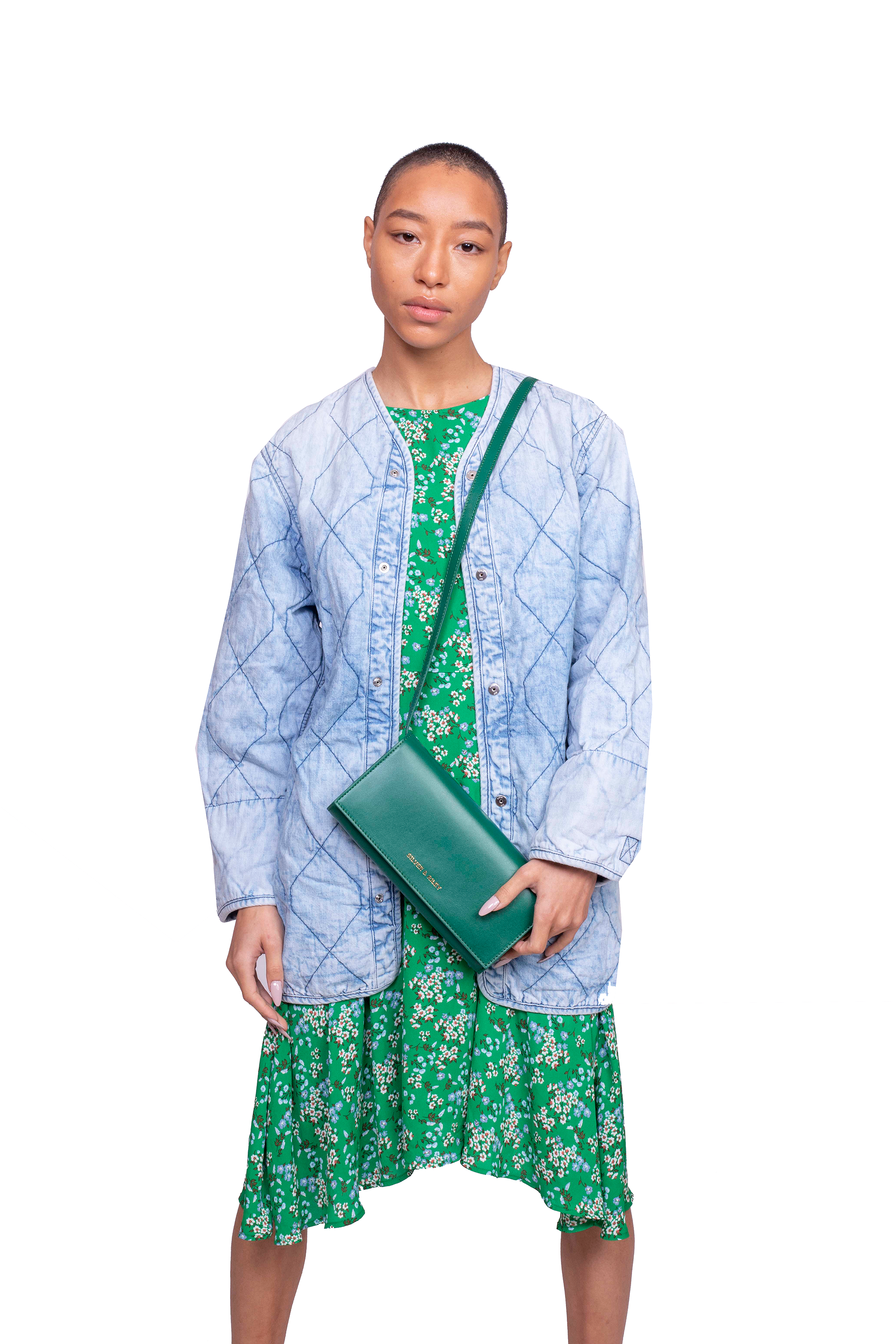 Durban Convertible Crossbody and Clutch Leather Bag in Emerald Green