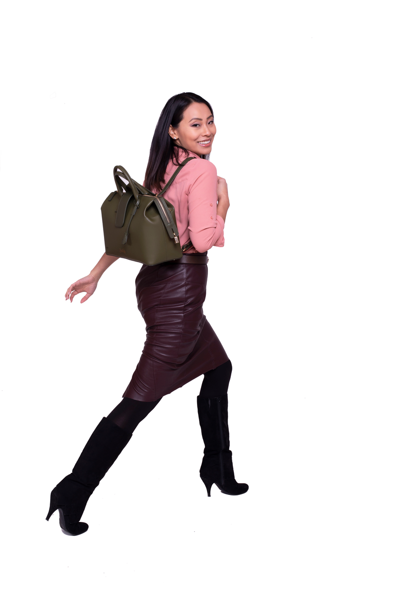 Convertible Executive Leather Bag Midi