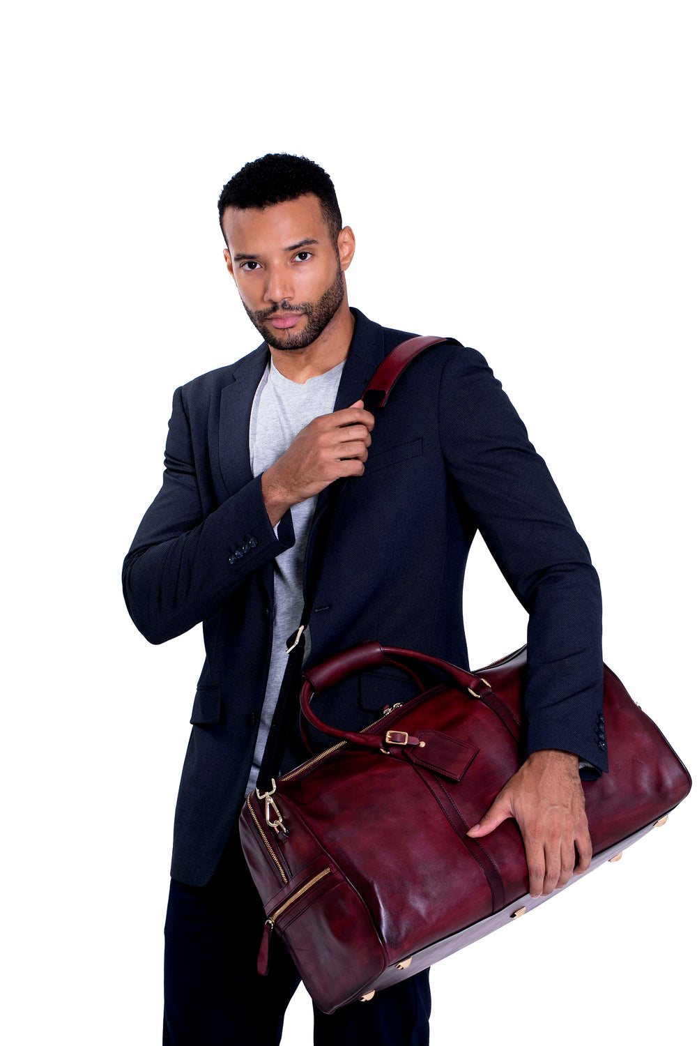 Beverly Hills Carryall Duffle Leather Bag in Oxblood Burgundy - WAITLIST