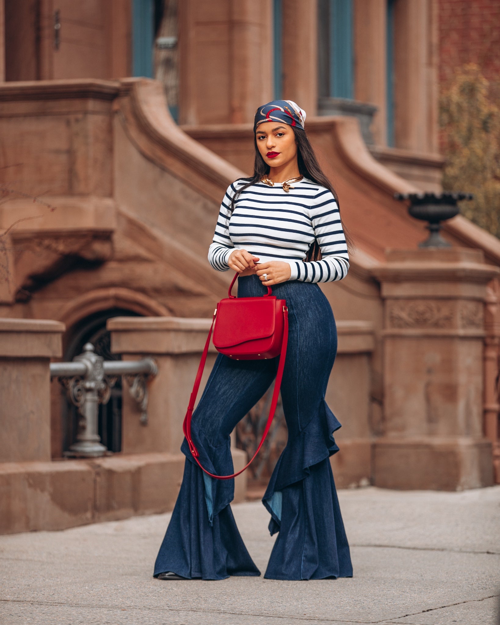 Milan Crossbody Leather Bag in Scarlet Red