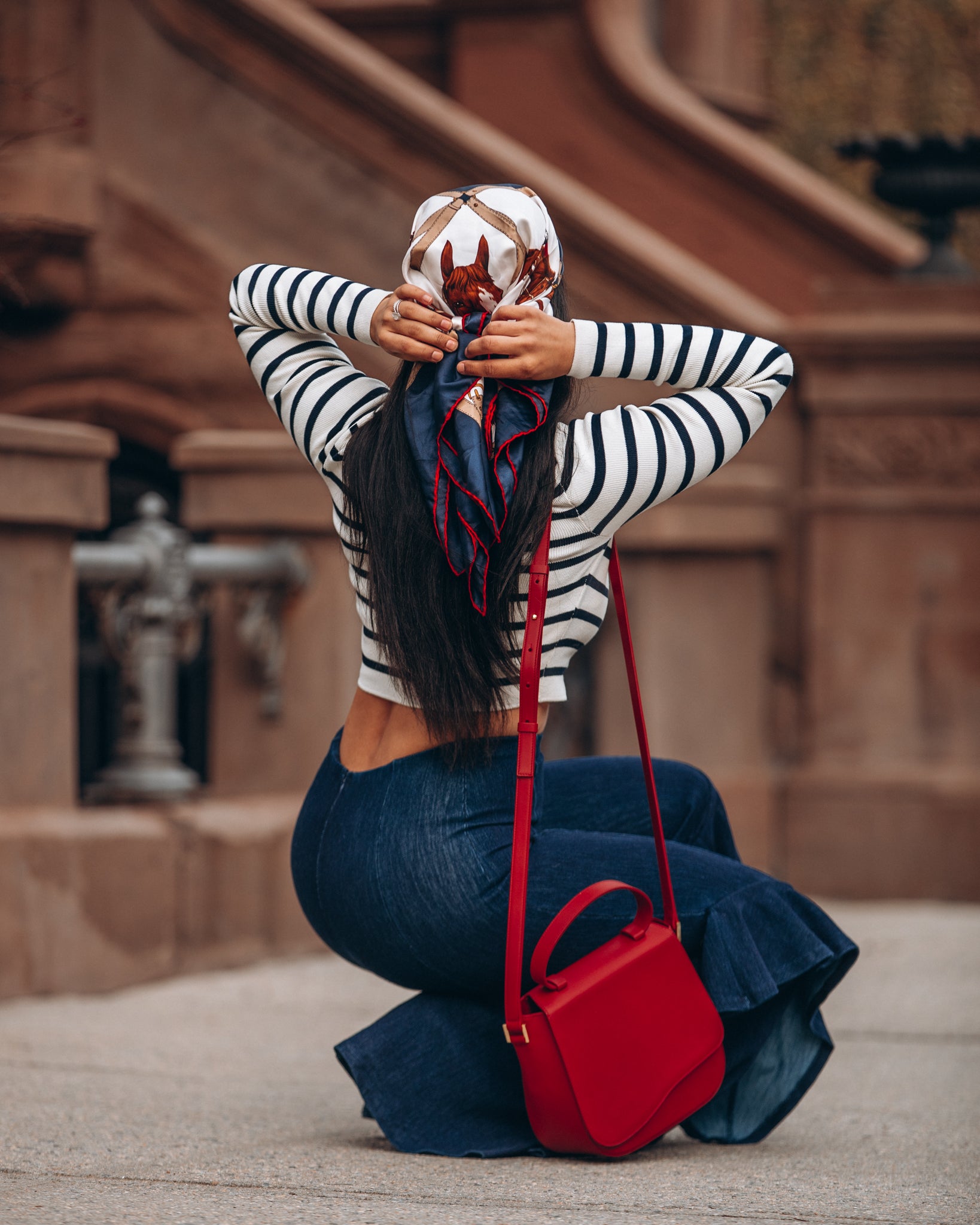 Milan Crossbody Leather Bag in Scarlet Red